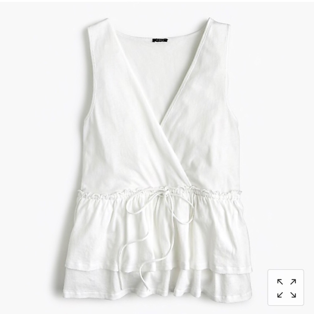NWT JCrew tie waist tiered top